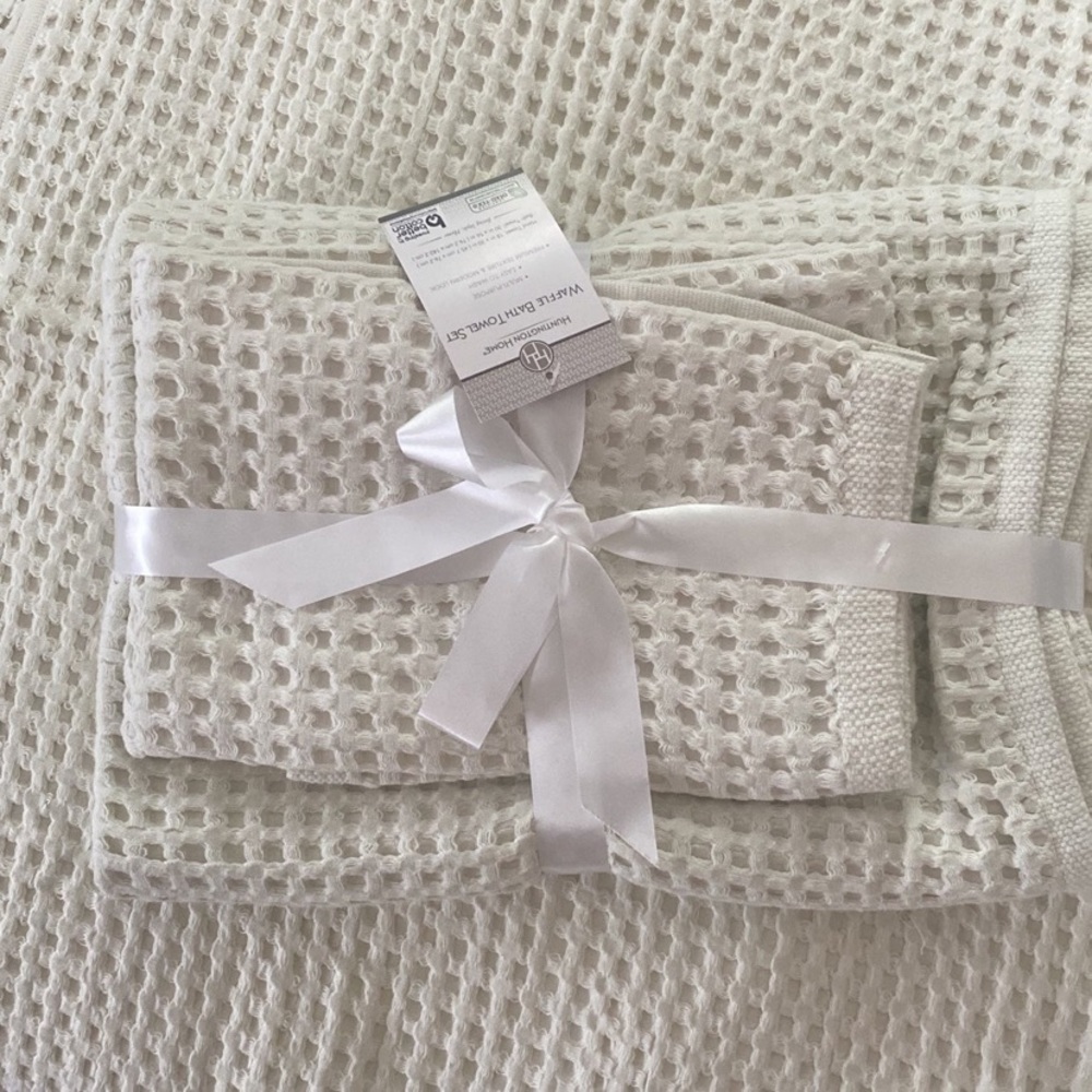 100% cotton waffle towels set